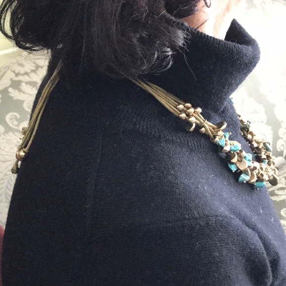 Adjustable turquoise and metal necklace - Picture 6 of 8